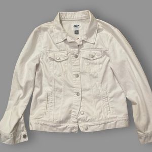 Women’s old navy white jean jacket size L